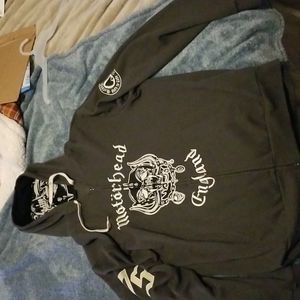 Grey Motorhead hoodie embroidered